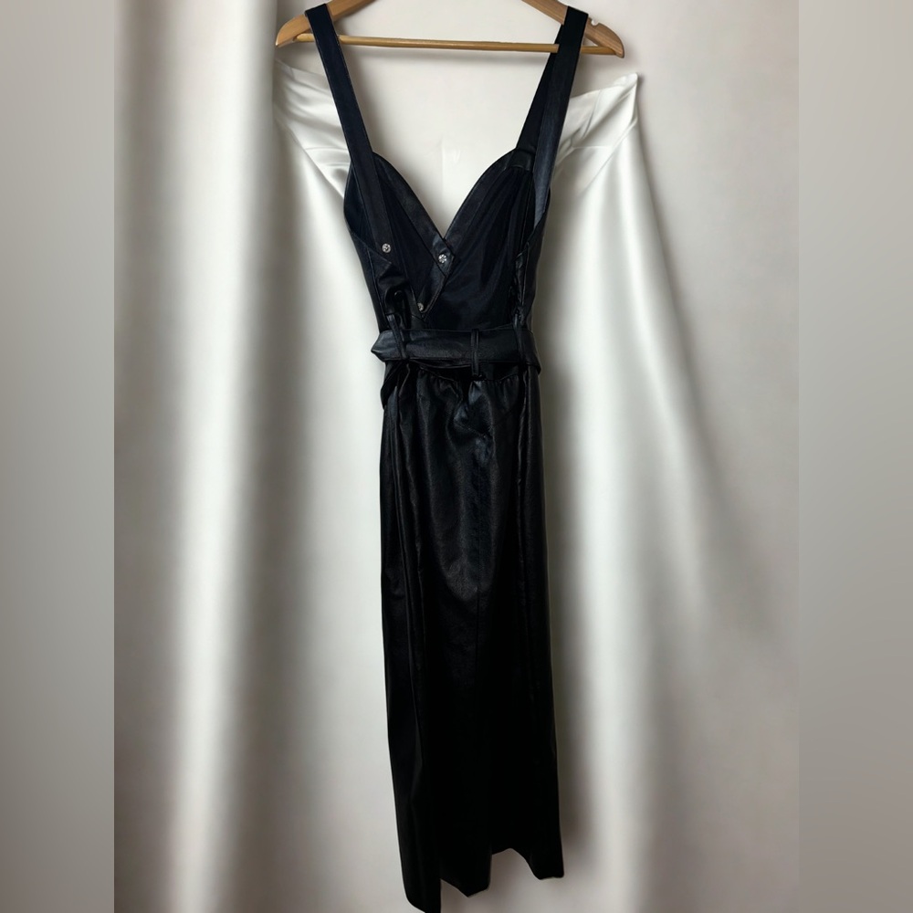 Black Faux Leather Dress